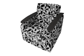 Кресло Аккордеон Виктория декор 2 листок черный, рогожка