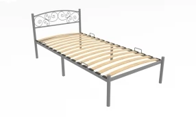 Кровать Лилия Металл, 90х190 мм, Серый муар, Серый муар